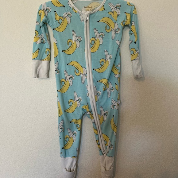Little Sleepies Zipper Pajamas for Baby Boys & Baby Girls, Banana 3-6 - Picture 3 of 10